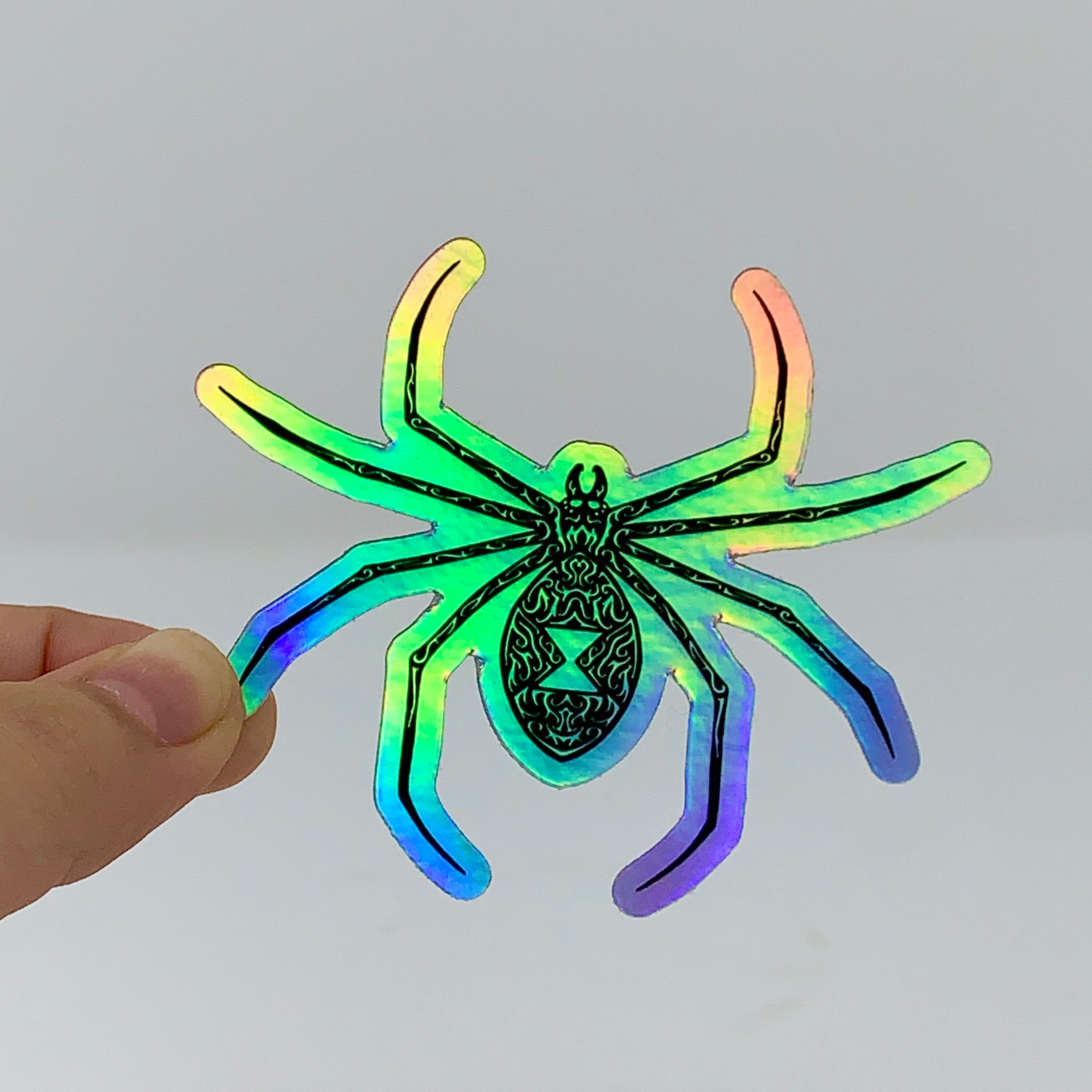 HOLOGRAPHIC Spider Waterproof Sticker Spider Laptop Sticker Spider ...