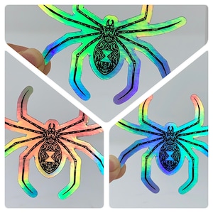 HOLOGRAPHIC Spider Waterproof Sticker Spider Laptop Sticker Spider Hydroflask Sticker Spider Decal
