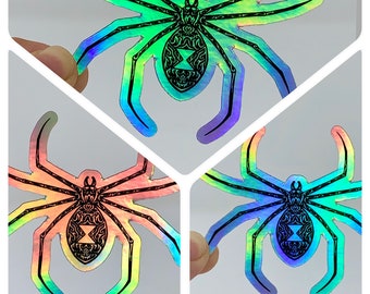 HOLOGRAFICZNA naklejka wodoodporna Pająk Naklejka na laptopa Pająk Naklejka Hydroflask Pająk Naklejka