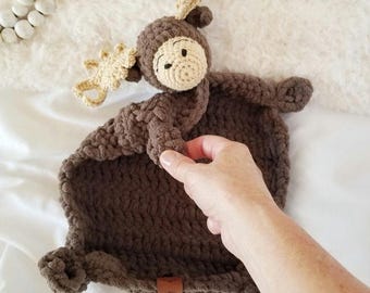 Moose Baby Lovey Security Blanket | Moose Stuffie Lovey | Baby Shower Gift