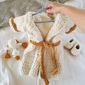 Crochet Baby Bathrobe Pattern: Super Bulky Chenille Yarn (PDF Pattern)