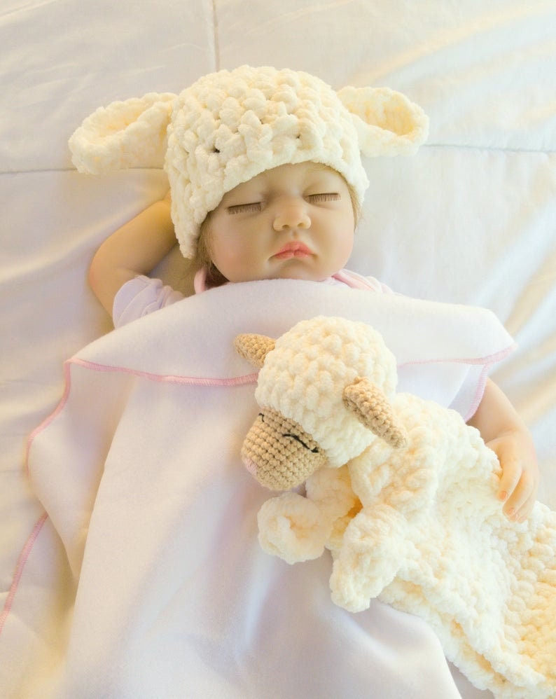 Ivory Lamb Lovey Baby Lovey Customizable Lamb Lovey Etsy
