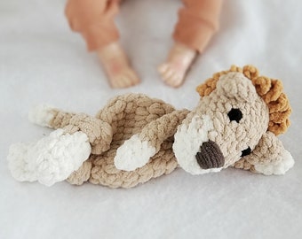 Crochet Lion snuggler | Lion Stuffie lovey | Baby Shower gift | First Birthday Gift