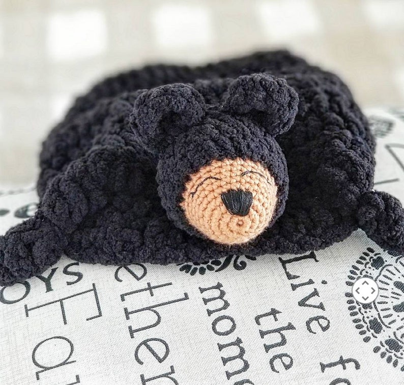 Black Bear Lovey Baby Lovey Teddy Bear Lovey - Etsy