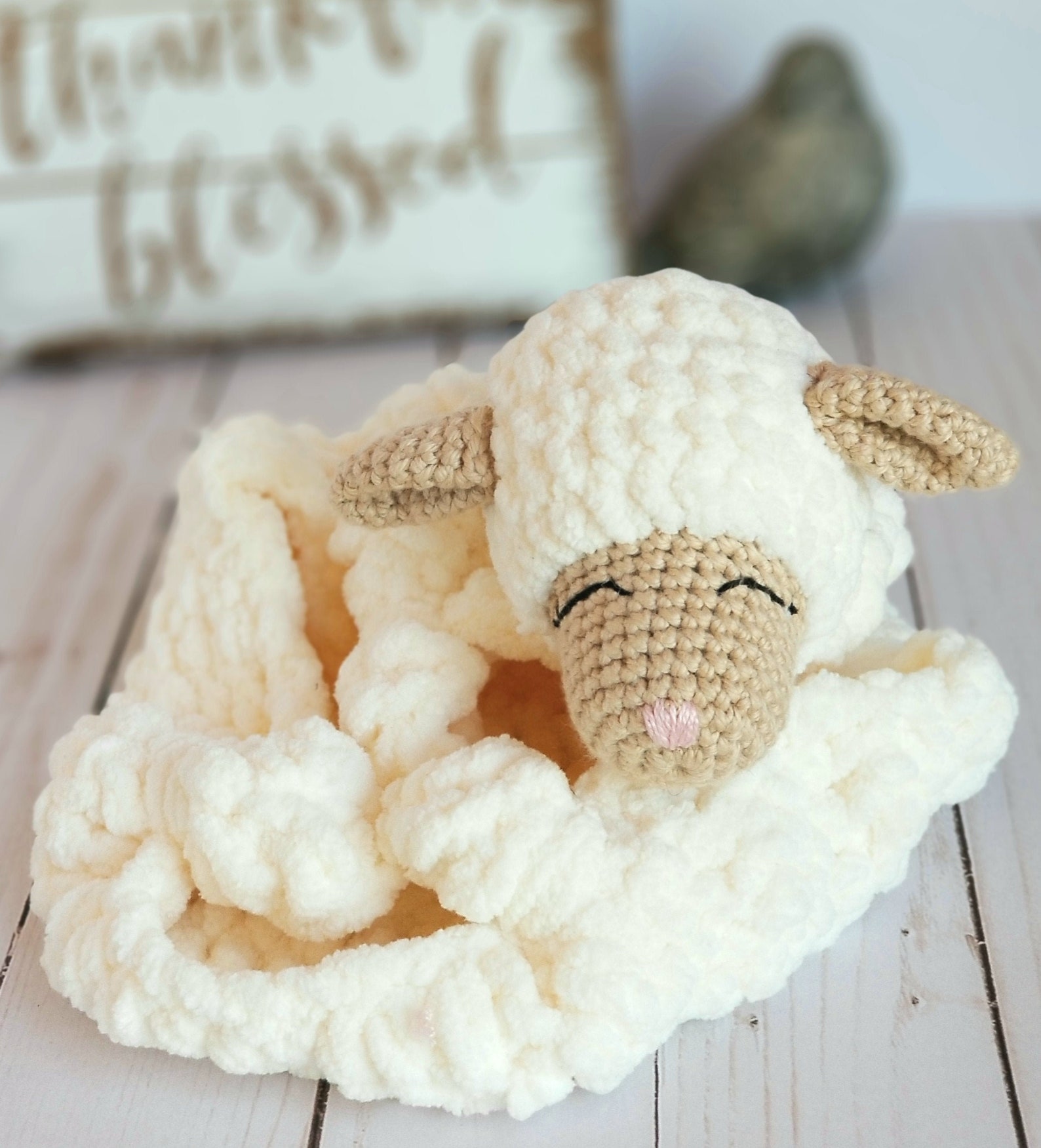 Ivory Lamb Lovey Baby Lovey Customizable Lamb Lovey Etsy