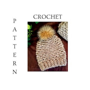 Crochet pattern, The Linen stitch slouch hat, crochet hat pattern, winter hat crochet pattern