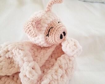 Pig Lovey Crochet Pattern: Bernat Blanket Yarn Baby Keepsake (PDF Pattern)