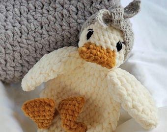 Custom Duck Lovey for Babies and Kids |  Duck Baby Lovey | Security Blanket Toy | Baby Shower Gift