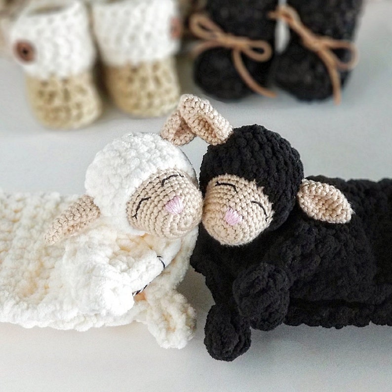 Black Lamb Lovey Lamb Snuggler Baby Lovey Black Sheep Etsy