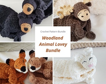Woodland Animal Crochet Lovey Pattern Bundle (PDF Pattern)