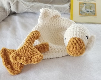 Handmade Goose Snuggler: Large Goose Security Lovey, First Birthday Gift