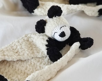 Panda Bear Baby Lovey | Chenille Baby Security Blanket