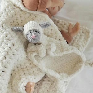 Baby Gift Set | Baby Blanket, Lamb Lovey, and rattle gift set for Baby | Baby shower Gift Set | Newborn Gift Set