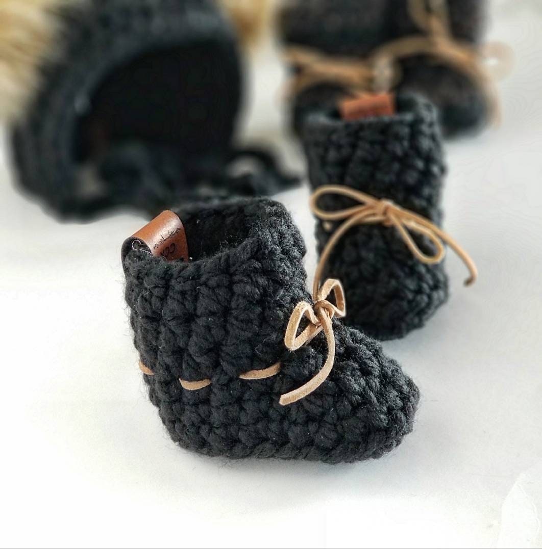 black moccasin booties