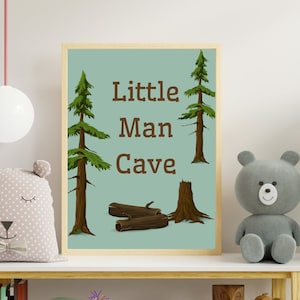Digital Wall Art | Little Man Cave Bear Pictures | Bear Nursery decor | Little Boy Bedroom Art | Boy Nursery decor