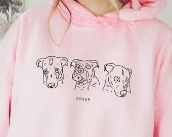 Personalized Dog Hoodie, Custom Dog Portrait Hoodie, Personalized Cat Hoodie, Unisex Personalized Pet Hoodie Dog Mom Gift