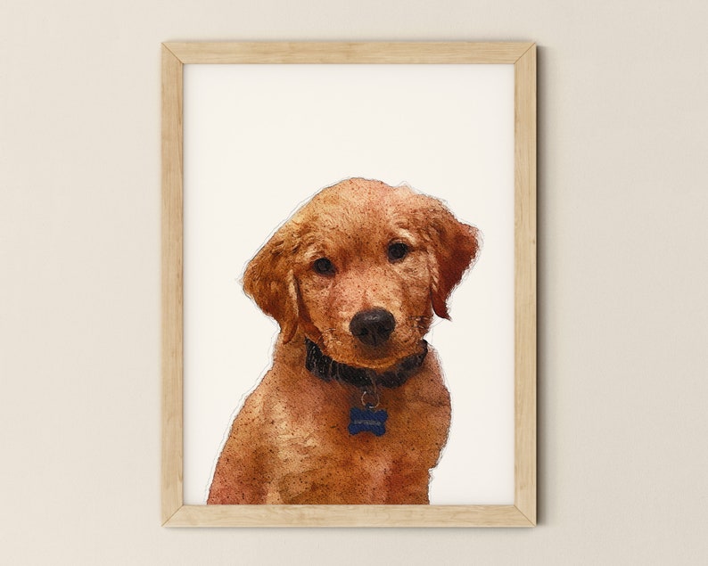 Custom pet portrait, dog portrait from photo, watercolor pet portrait, dog portrait custom painting, handmade gift, pet loss painting image 10