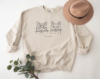 Custom Cat Face Sweatshirt, Personalized Cat Breed Crewneck, Gift for Cat Owner Gift, Cat Mom Gift, Cat Owner Hoodie