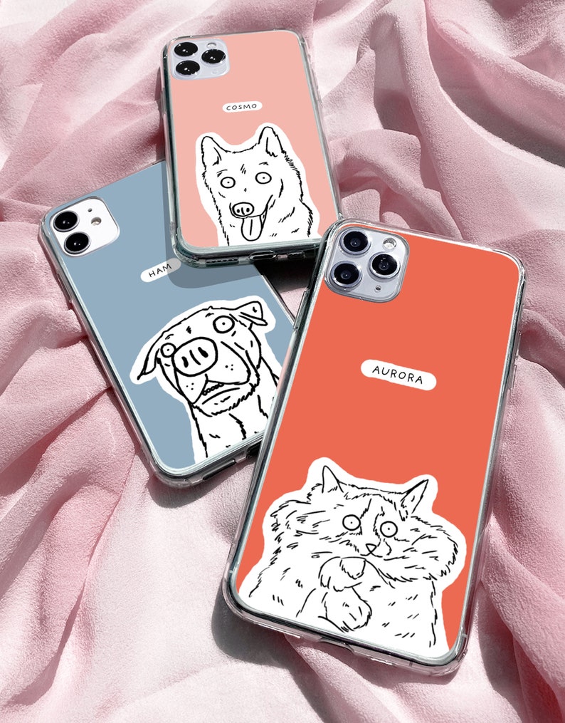 Custom Pet Phone Case Personalised dog Portrait Cover Dog/ Cat memorial gift Gifts for Dog Lovers & Pet Loss iPhone cases image 2