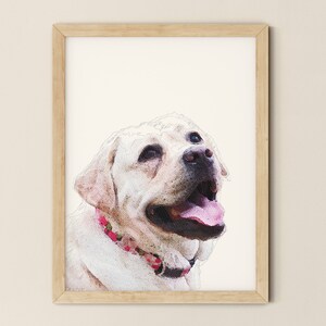 Custom pet portrait, dog portrait from photo, watercolor pet portrait, dog portrait custom painting, handmade gift, pet loss painting image 1