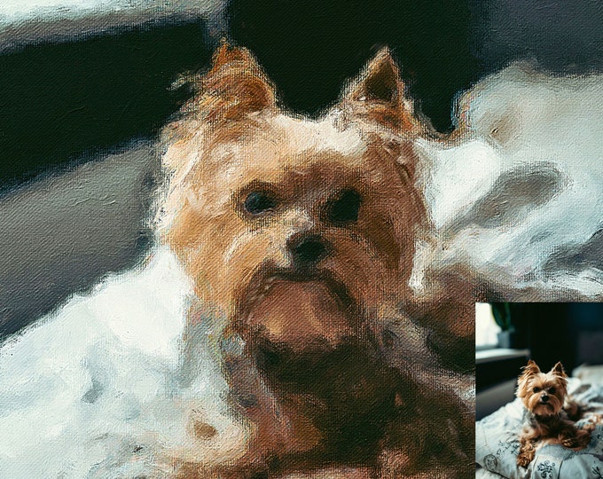 CUSTOM PAINTING from Photo, Pets, Dogs, People, Family, Children, Hand Painted Digitally with Textured Acrylic Oil Canvas, Drawing Portrait