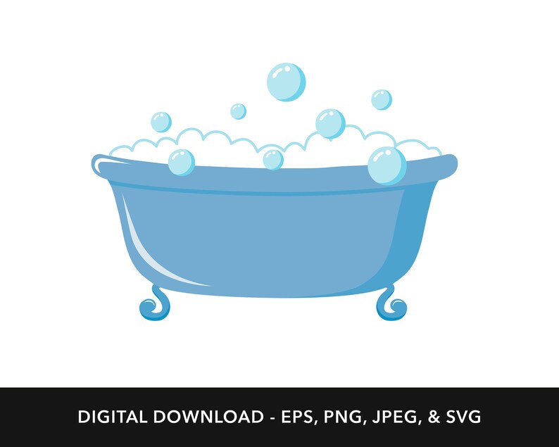 Bubble Bath Bubbles Clawfoot Tub Png Svg Graphic Svg Etsy