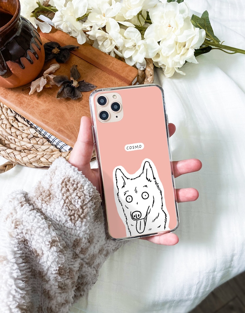 Custom Pet Phone Case Personalised dog Portrait Cover Dog/ Cat memorial gift Gifts for Dog Lovers & Pet Loss iPhone cases image 3