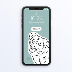 Custom Pet Portrait Wallpaper for iPhone and Android, Pet phone wallpaper, pet portrait, pet illustration, iPhone wallpaper, personalized