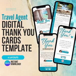 Plantilla de tarjeta de agradecimiento digital para agentes de viajes (¡con plantilla de enlaces en los que se puede hacer clic!)