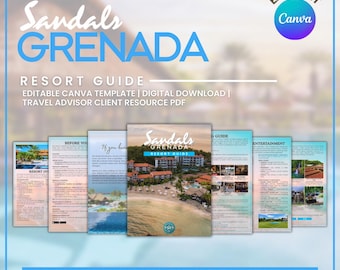 Sandals Grenada Travel Guide – Editable Canva Template | Travel Advisor Resource