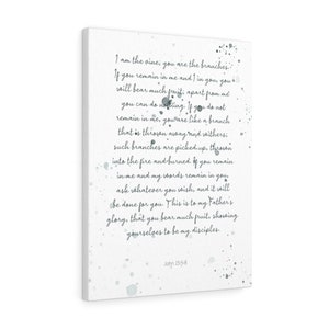 John 15:5-8 | Bible Verse Canvas | Scripture | Christian Home Décor | I am the vine