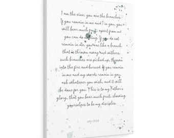 John 15:5-8 | Bible Verse Canvas | Scripture | Christian Home Décor | I am the vine