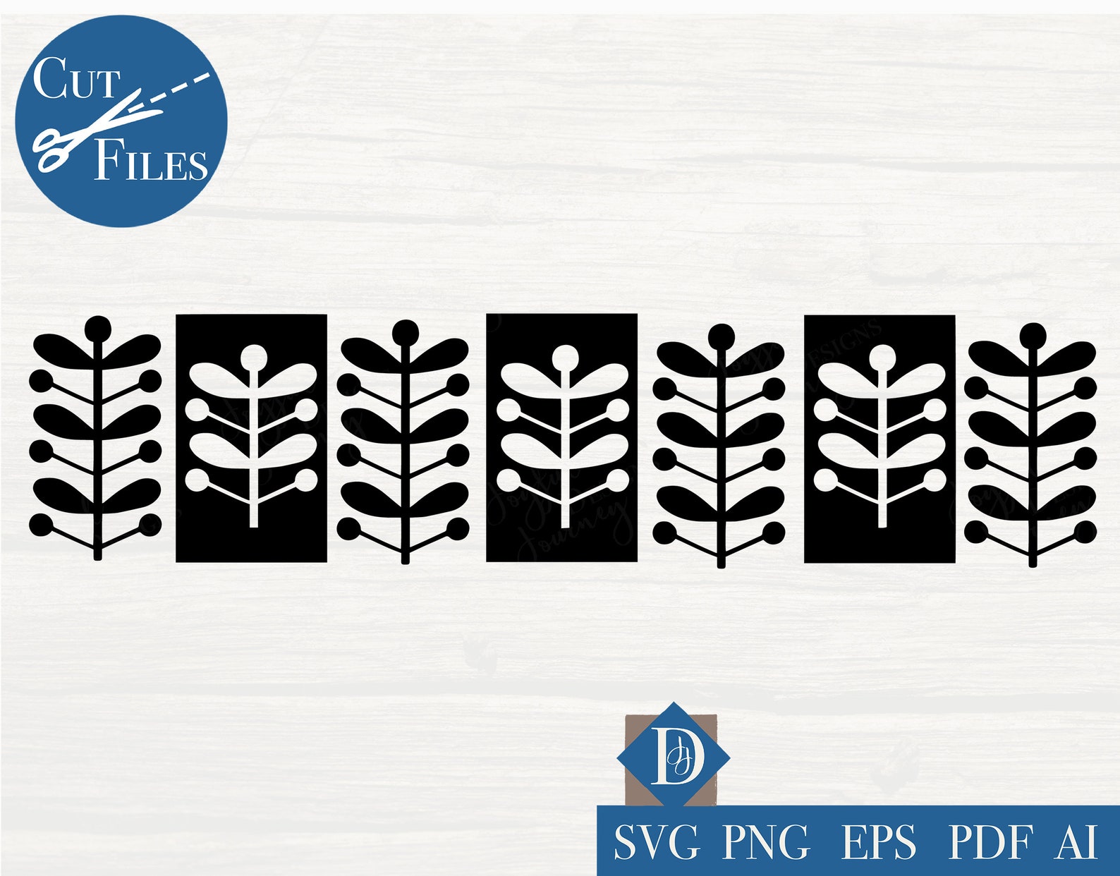 Download Vintage Blocked Pyrex-like Stems SVG / Mid-Century Modern SVG | Etsy