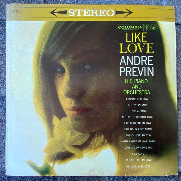 Vintage 1960 33 RPM 12" Vinyl Record André Previn - Like Love - Columbia Records - CS 8233 - Jazz Music - Looking for Love - In Love In Vain