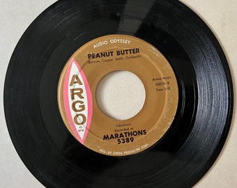 1961 45 RPM 7" Vinyl Record Marathons - Peanut Butter - Down in New Orleans - Argo Records - 5389 - Soul Music - R & B - Funk Music