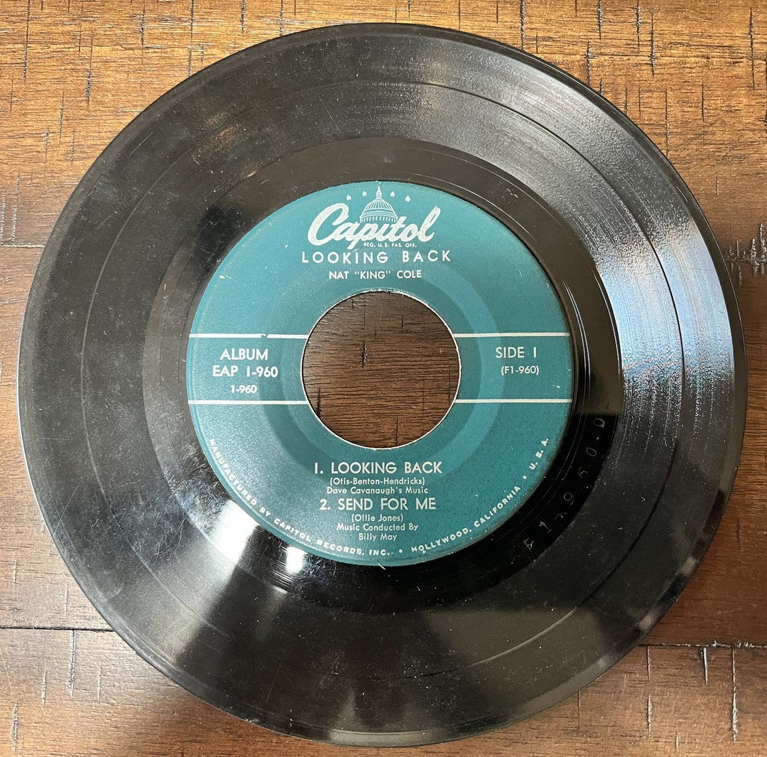 1958 7" 45 RPM Vinyl Record Nat “king” Cole Looking Back Capitol