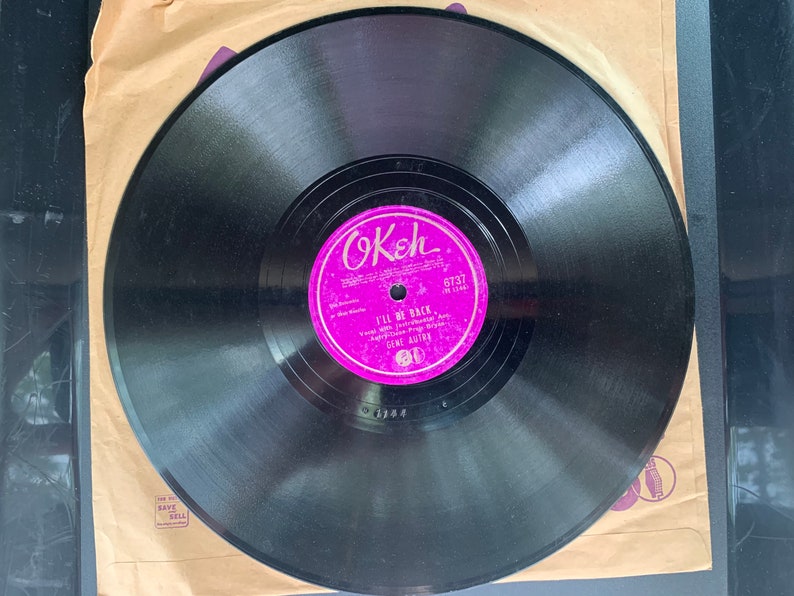 Vintage 1945 78 RPM 10 Shellac Record Gene Autry at Mail Etsy
