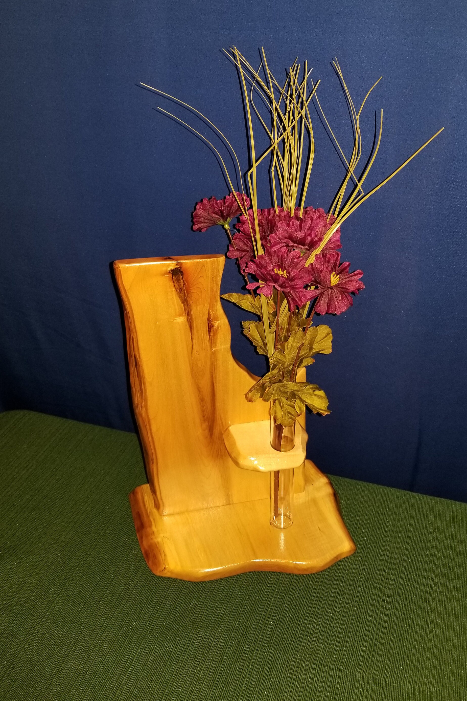 Wooden Bud Vase / Silk Flower Display / Unique Decorating Etsy