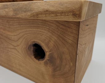 Wooden Keepsake Box Rustic Cherry Wood with Character