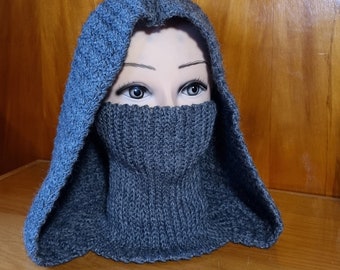 PATTERN: Crochet hooded cowl, neck warmer hood, easy design, pdf download.