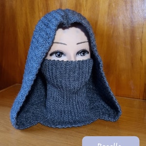 PATTERN: Crochet hooded cowl, neck warmer hood, easy design, pdf download.