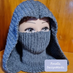 PATTERN: Crochet hooded cowl, neck warmer hood, easy design, pdf download.