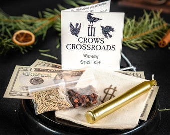 Money Spell Bag ~ Witchcraft kit ~ All Natural: III Crows Crossroads