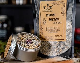 Intention Bath Soaks/Salts ~ Love, Money, Protection, Cleansing, Banishing, Sleep, Blood Moon ~ Herbal ~ All Natural: III Crows Crossroads