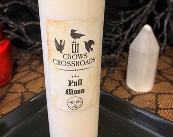 Full Moon Magic ~ Witchcraft/spell candles ~ Herbal ~ Hand poured ~ All Natural: III Crows Crossroads
