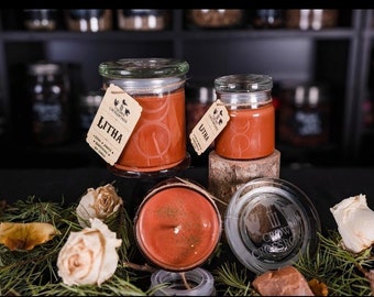 Litha Candle~ Midsummer ~ Witchcraft Candles ~ Hand Poured ~ Herbal ~ Soy ~ All Natural: III Crows Crossroads