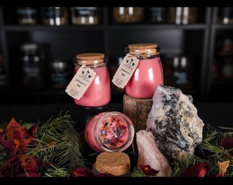 Aphrodite's Kiss Love Candle~ Witchcraft Candles ~ Herbal ~ All Natural ~ Soy Candle ~ Aphrodite's Kiss: III Crows Crossroads