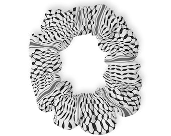 Keffiyeh Pattern Scrunchie | Palestinian Print Hair Tie | Middle Eastern Scarf Design | Free Palestine Accessory