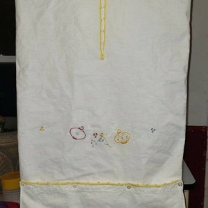 Vintage Hand Embroidered Baby Infant Hanging Laundry Bag
