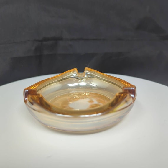 Peach Iridescent/Lusterware/Carnival Glass? Ashtr… - image 2